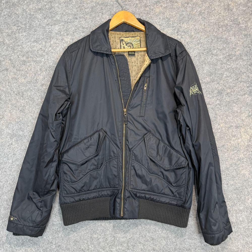 Quiksilver Flight Bomber Jacket Mens Medium Limited Edition El Bueno Skulls Rare